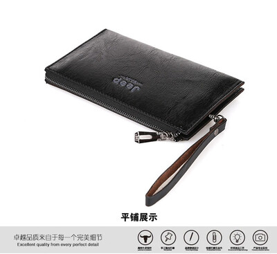 

Han edition mens wallets long zipper hand bag leisure business soft cross section square large capacity hand caught my wallet