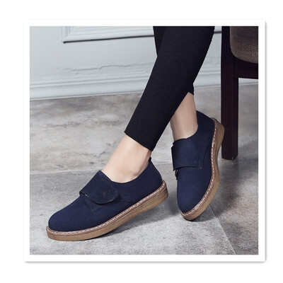 

2018 small leather shoes suede buckle light&comfortable fashion beef tendon bottom shoes casual white school wind fashion sing