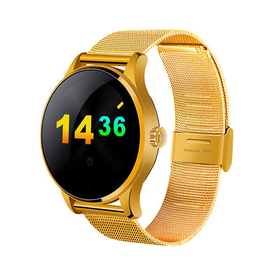 

Bozhi wheel BOZLUN smart watch HD color screen UI sports heart rate sleep monitoring Bluetooth call information remind Apple Andrews universal W32S clamshell black steel belt