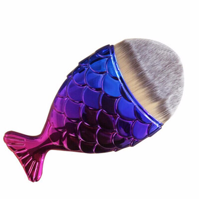 

New Fish Scales Colorful Makeup Brushes Face Foundation Powder Blush Highlighter Make Up Brush Maquiagem