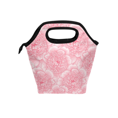 

Lunch Bag Tote Bag Pink Flower Travel Picnic Organizer Lunch Holder Handbags Lunch Bag Box for Office