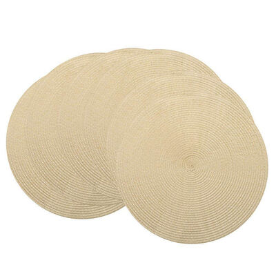 

UpperX Indoor & Outdoor Round Woven Placemat6pcs Perfect for Fall Dinner Parties BBQs Christmas Parties&Daily Use 15 Inch