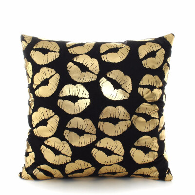 

Bronzing Gold Printed Cushion Decorative Pillows Black Pillowcase Home Decor Sofa Throw Pillows Christmas Decorations For Home