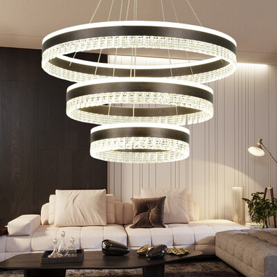 

Baycheer HL487581 Personality 3 Rings Brushed Aluminum Circular LED Chandelier in Brown Warm Light