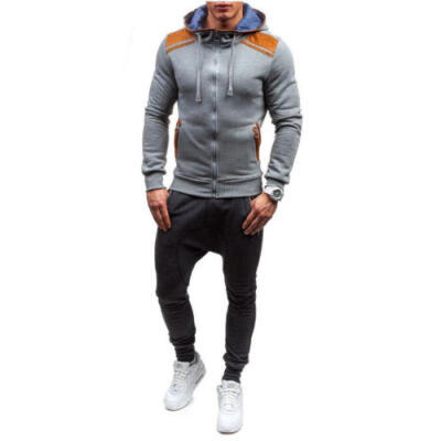 

UK Mens Fall Pullover Casual Hoodie Warm Jackets Sports Sweatshirt Zipper Coat