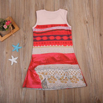 

Moana Girls kids Costume Clothes Princess Sleeveless Party Cosplay Dress 2-7Y