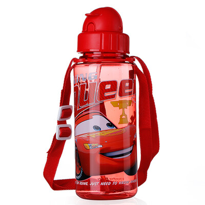 

【Jingdong Supermarket】 Disney (Disney) children's cups plastic straw cups leakproof strap baby water bottle baby cups water bottle baby drink cup 5550 red car