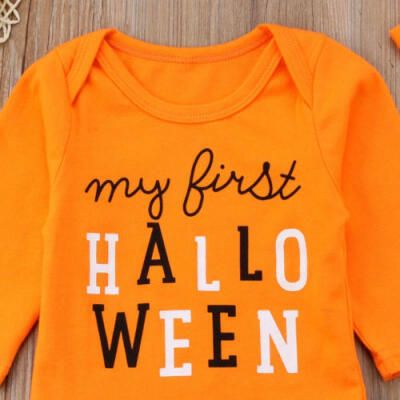 

Newborn Baby Girl Halloween Clothes Romper Jumpsuit Bodysuit Long Pants Outfit