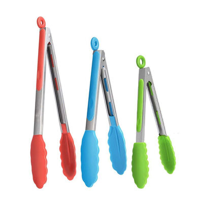 

UpperX Cooking tongsbarbecue tongs stainless steel silicone heat resistant vinaigrette pastry buffet serving tong 3 pieces