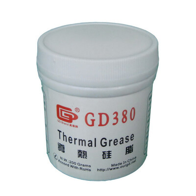 

GD Brand GD380 Thermal Paste Grease Silicone Heat Sink Compound Gray Net Weight 200 Grams For GPU LED CPU Cooler Can Packing CN200