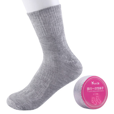 

Four thousand kilometers of disposable socks travel socks compressed socks travel supplies small&easy to carry SW8001 female models flat gray