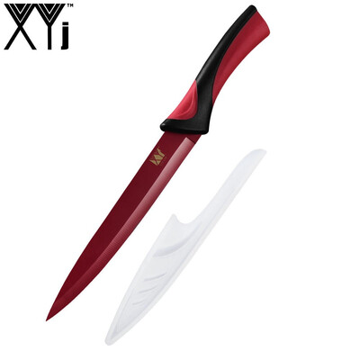 

XYj Red Blade Kitchen Knife Stainless Steel Blade 8 inch Slicing Knives Comfortable Handle Cooking Tools Cleaver Knives