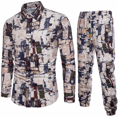 

Group Top Fashion Full Flowers Pockets Button Drawstring New 2018 Chinese Wind Take Mens Leisure Suit A033 Plus-size National