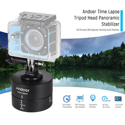 

Andoer 60 Minutes 360 Degrees Panning Auto Rotation Time Lapse Tripod Head Panoramic Stabilizer for GoPro Hero6 5 4 3 3 for Light