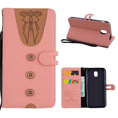

MOONCASE Samsung Galaxy J5 2017 stitching embossed womens leather case - powder