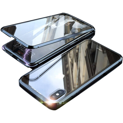 

Luxury 360 Degree Phone Protective Magnetic Case For iPhone XS Max XR X 7 8 Plus 8Plus coque iPhonex Brand Full Body Men Cover