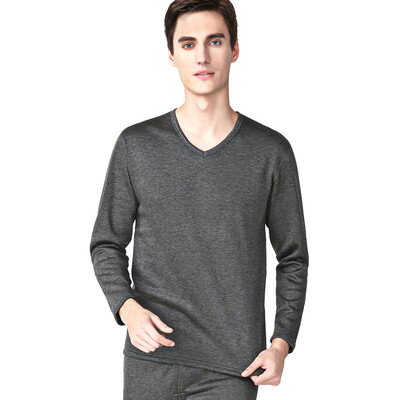 

Yalu thermal underwear men thickening plus velvet autumn clothes long pants suit de velvet thick thermal underwear lovers suit male V-neck dark gray