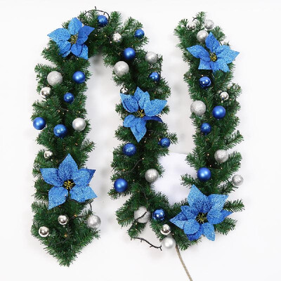 

27M Light Decoration Christmas Pine Tree Market Hotel Showcase Battery Holder Rattan Garland