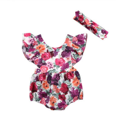 

Lovely Newborn Baby Girls Floral Romper Bodysuit Jumpsuit Outfit Sunsuit Clothes