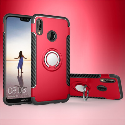 

Fivice Huawei P20 lite case PC metal ring shell magnetic car bracket TPU phone case