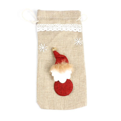 

Christmas Wine Bottle Cover Bag Santa Claus Snowman Champagne Wrap Clothes for Table Holiday Decorations Gift