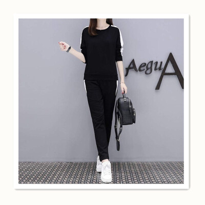 

Autumn combed cotton ladies sports suit