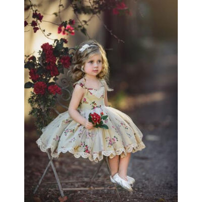 

Princess Baby Girl Kid Bridesmaid Flower Party Formal Wedding Gown Fancy Dress