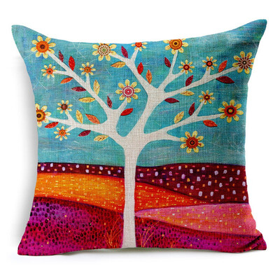 

2018 Natural Style Fashion New Cushion Tree Print pillow Bed Sofa Home Decorative Pillow Fundas Para Almofadas Cojines