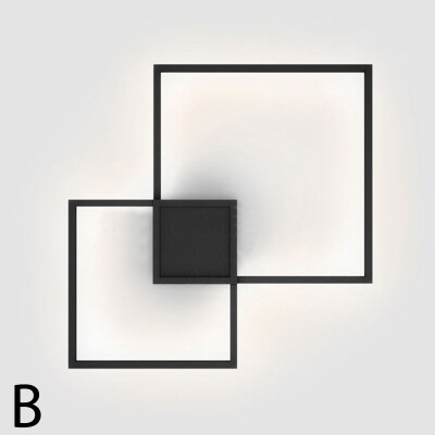 

Baycheer HL483450 Post Modern Minimalist Black Warm Light Square Led Wall Sconce MetalStyle B