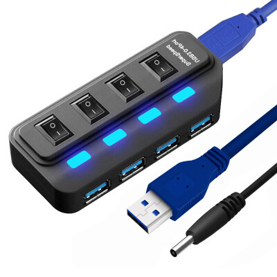 

IT-CEO V4UH5 USB3.0 расширение 4 HUB концентратор настольный компьютер ноутбук перетащить четыре USB-сплиттер с электропитанием зарядное устройство переключатель управления 0,6 м черный