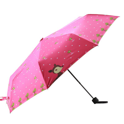 

MAYDU cartoon print manual 3 folded umbrella rainy/sunny umbrella