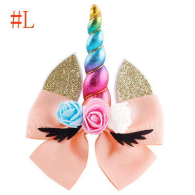 

12Pcs Cute Girl Kids Newborn Baby Infant Unicorn Headband Hair Clip Accessories