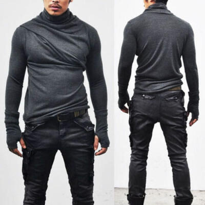 

Fashion Mens Slim Fit Irregular Long Sleeve Muscle Tee T-shirt Tops Blouse