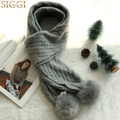 

Siggi DJ99652 new scarf female autumn&winter Korean students tide fashion wild warm widened shawl dual-use bib female double hair ball gray 20025CM