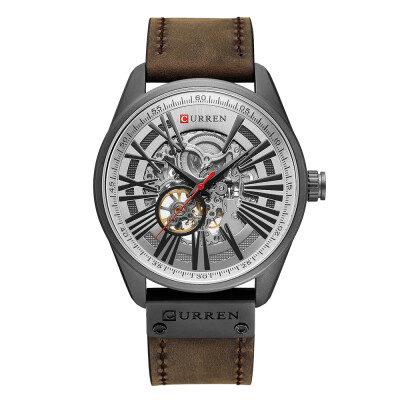 

CURREN 8299 Men Watch Brand Mechanical Tourbillon Watch Wristwatch Calendar Leather Automatic Self-wind Sports Clock