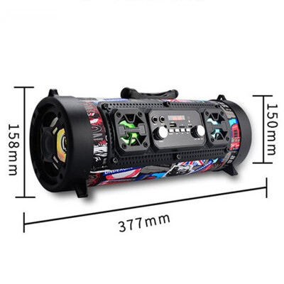 

Portable 15W Big Power Outdoor Wireless Bluetooth Speaker Cool Graffiti Hip hop Style Subwoofer Support MicTF Card Play Music