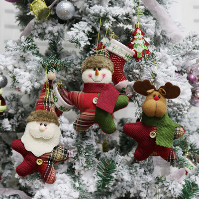

3pcsset Christmas Hanging Dolls Santa Reindeer Snowman Toys Christmas Tree Decorations Ornaments