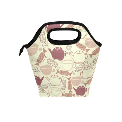 

Lunch Tote Bag Kettle Travel Picnic Insulated Lunch Handbags Portable Zipper Lunch Bag Box