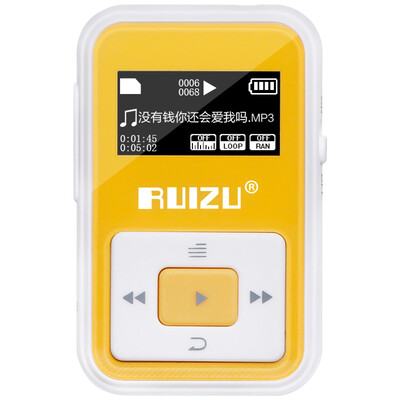 

Rui RUIZU X12 8G yellow sports clip HIFI lossless music MP3 MP4