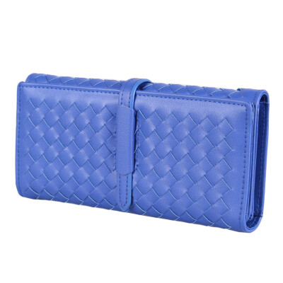 

NEW 2016 Fashion Knitting Clutch Woven deisgn long wallets handmade Women plaid Knitting pattern Females Brand Lady Brand purse