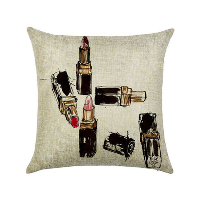 

Cushion cover 45cm45cm Womens shoes&cosmetics linencotton pillow case sofa cushion case square decorative pillow cover