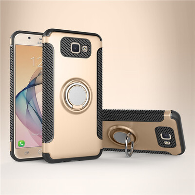 

Fivice Samsung Galaxy J5 Prime case PC metal ring shell magnetic car bracket TPU phone case