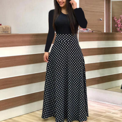

Plus Size Ladies Long Sleeve Floral Boho Women Party Bodycon Maxi Dress Clothing
