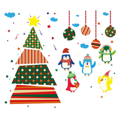 

UpperX Christmas Removable Ball Vinyl Home Window Decals PVC Sticker Decor 60x90cm Multicolor Penguin