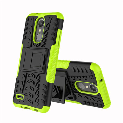 

Fivice LG Aristo2K8 2018 Case TPU anti-fall tire pattern back clip bracket phone case