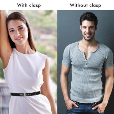 

NEW Womens Mens Invisible Hidden Elastic Flat Buckle Belt No Show No Bulge Belt