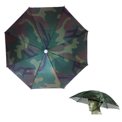 

MyMei 2016 New Outdoor Camouflage Umbrella Hat Sun Shade Camping Fishing Hiking Festivals Outdoor HandsFree Parasol Foldable Head