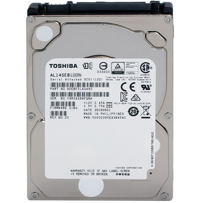 

Жесткий диск Toshiba (TOSHIBA) 300ГБ 10500 оборотов в минуту 128M SAS 2,5-дюймовый предприятие (AL14SEB030N)