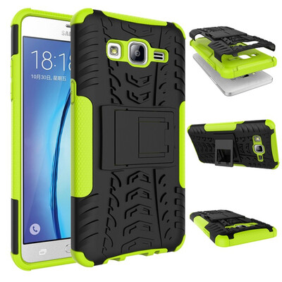 

Fivice Samsung J5 primeOn 5 Case TPU anti-fall tire pattern back clip bracket phone case