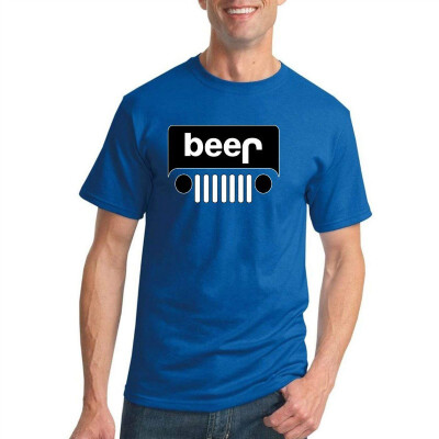 

Beer Jeep Funny Black&White Mens Drinking Graphic T-Shirt